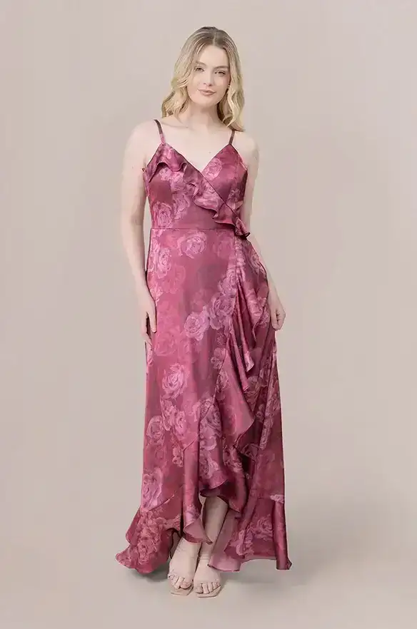 Image of Paloma Satin Floral Print Dress | Made To Order