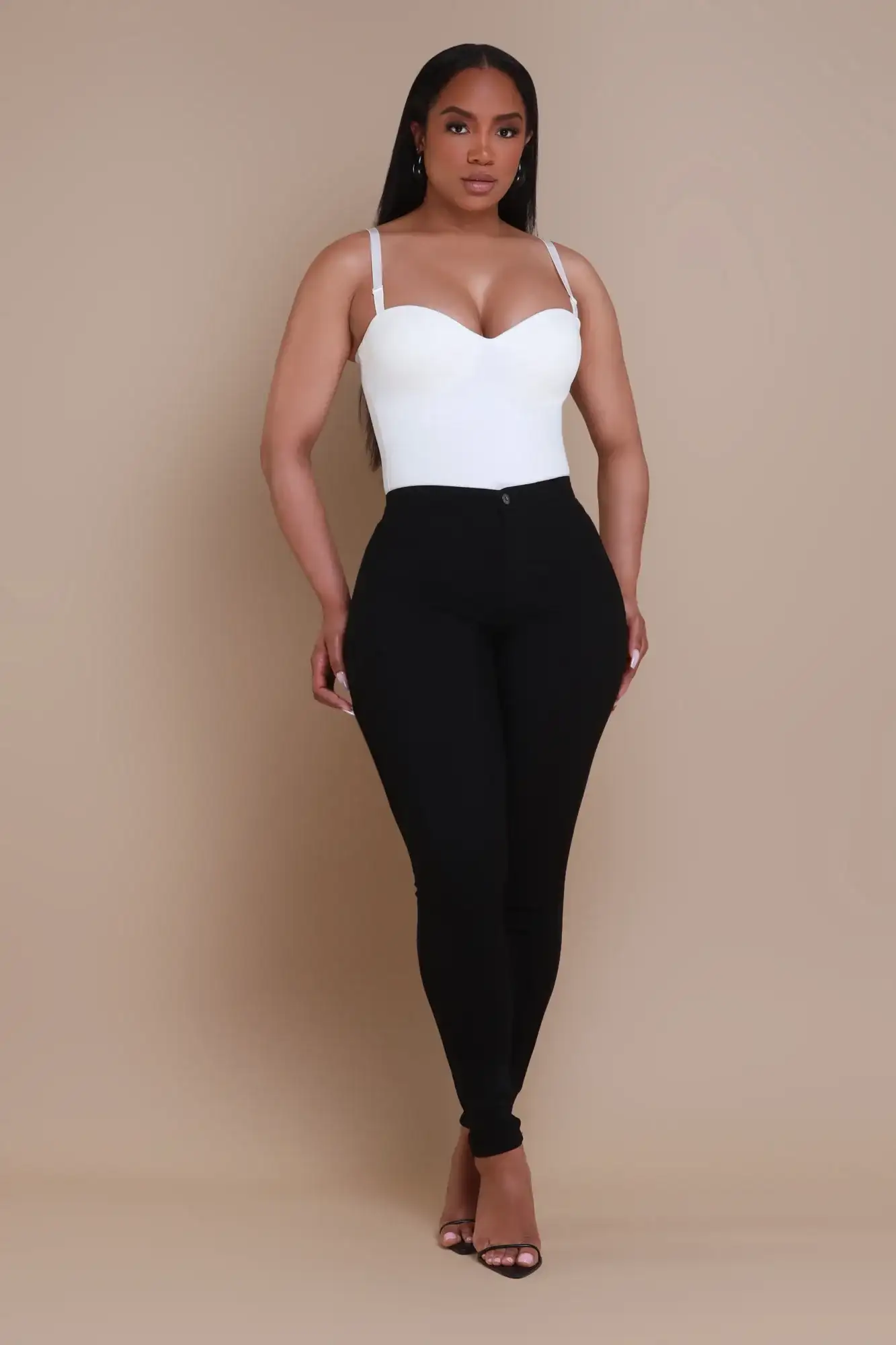 Image of Super Swank High Waist Stretchy Jeans - Black