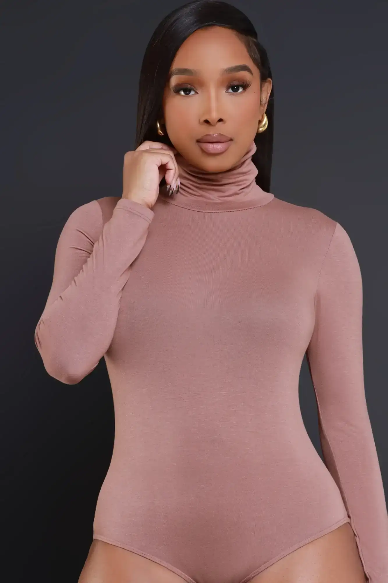 Image of Maneater Turtleneck Bodysuit - Toffee