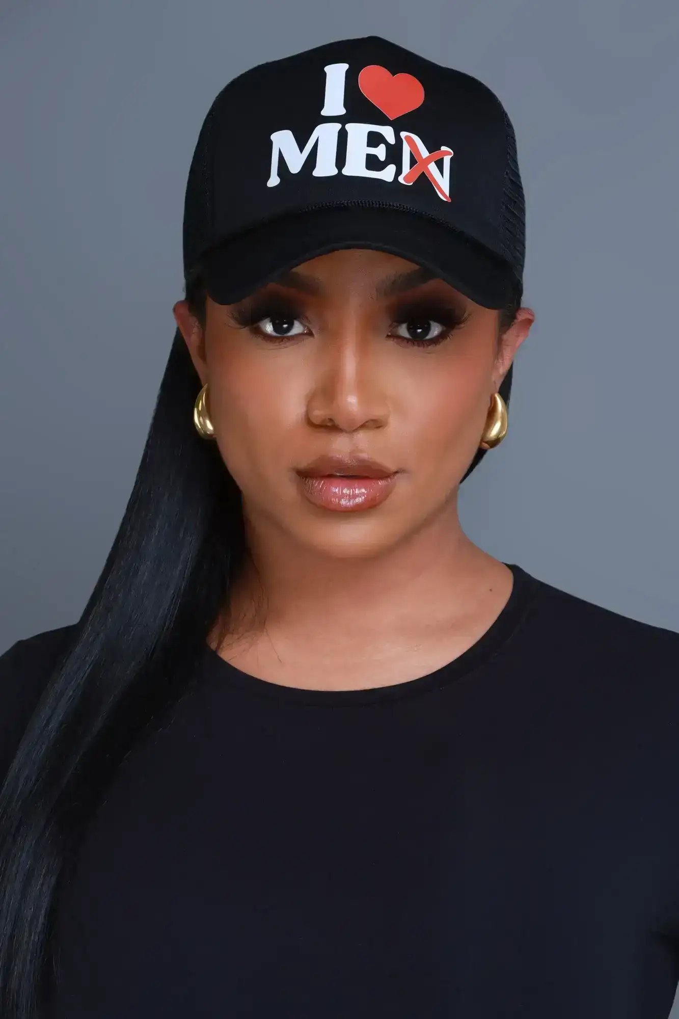 Image of I Love Me Graphic Trucker Hat - Black