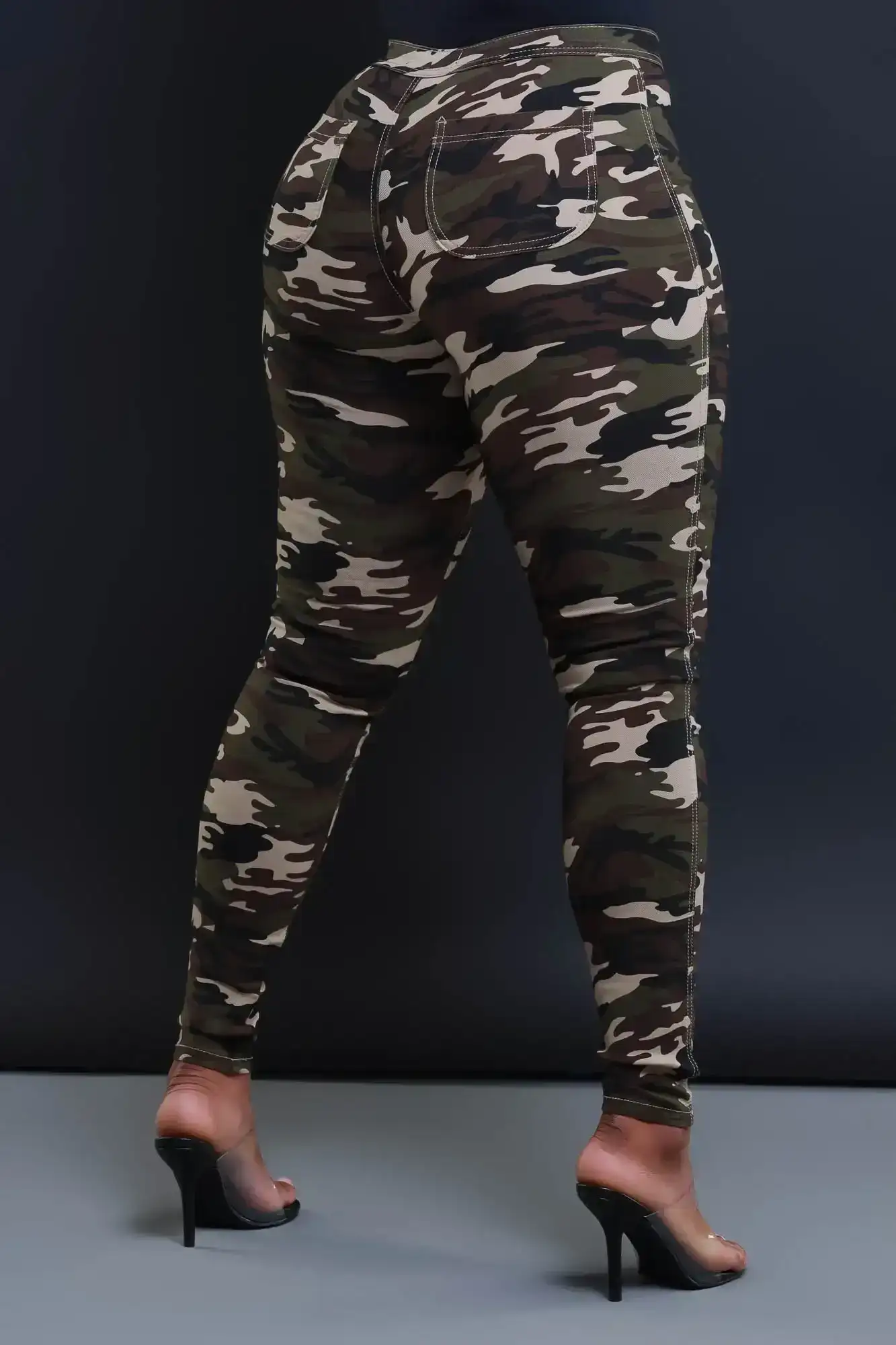 Image of Super Swank High Waist Stretchy Jeans - Dark Camo