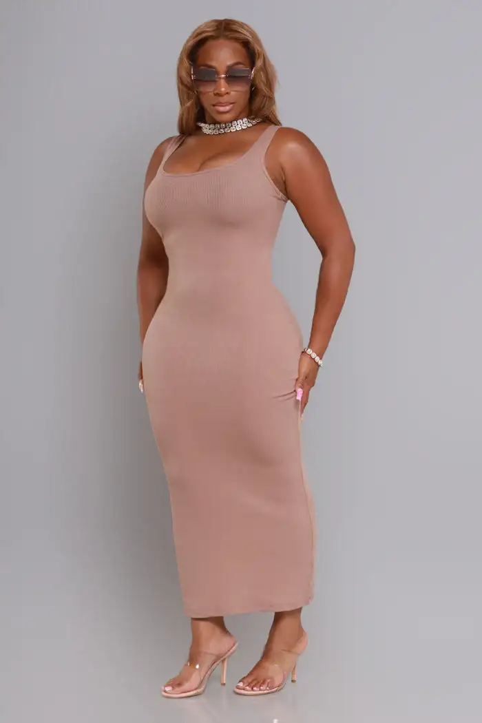 Image of The Beater Sleeveless Maxi Dress - Taupe