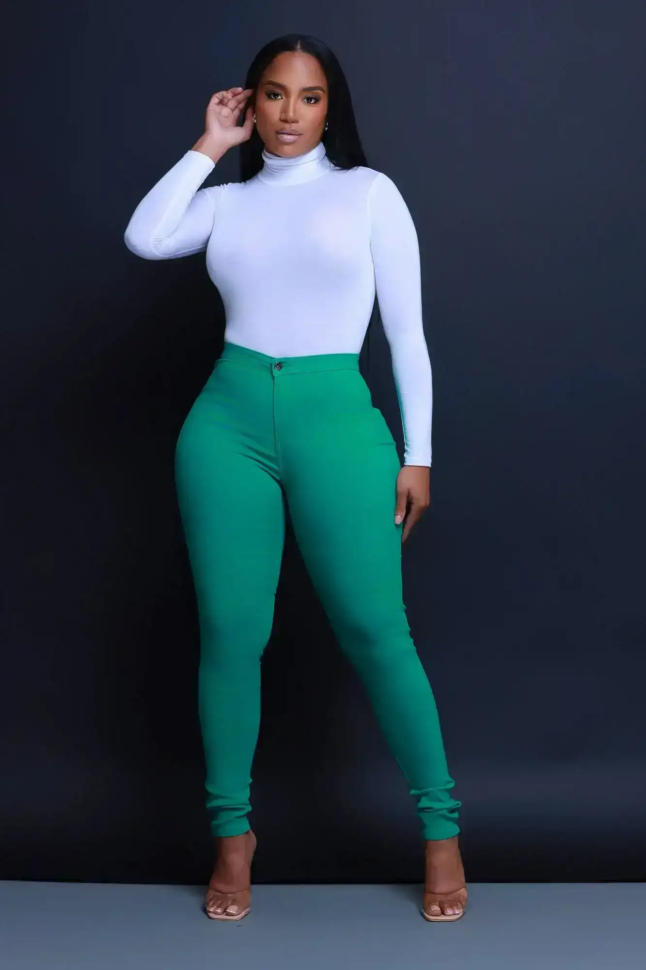 Image of Super Swank High Waist Stretchy Jeans - Jade