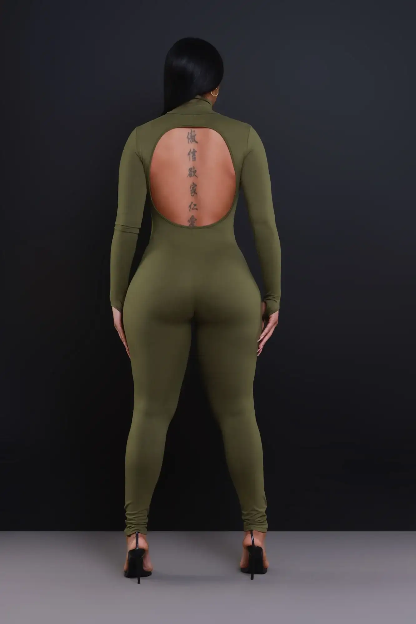 Image of After Hours Open Back Jumpsuit - Olive