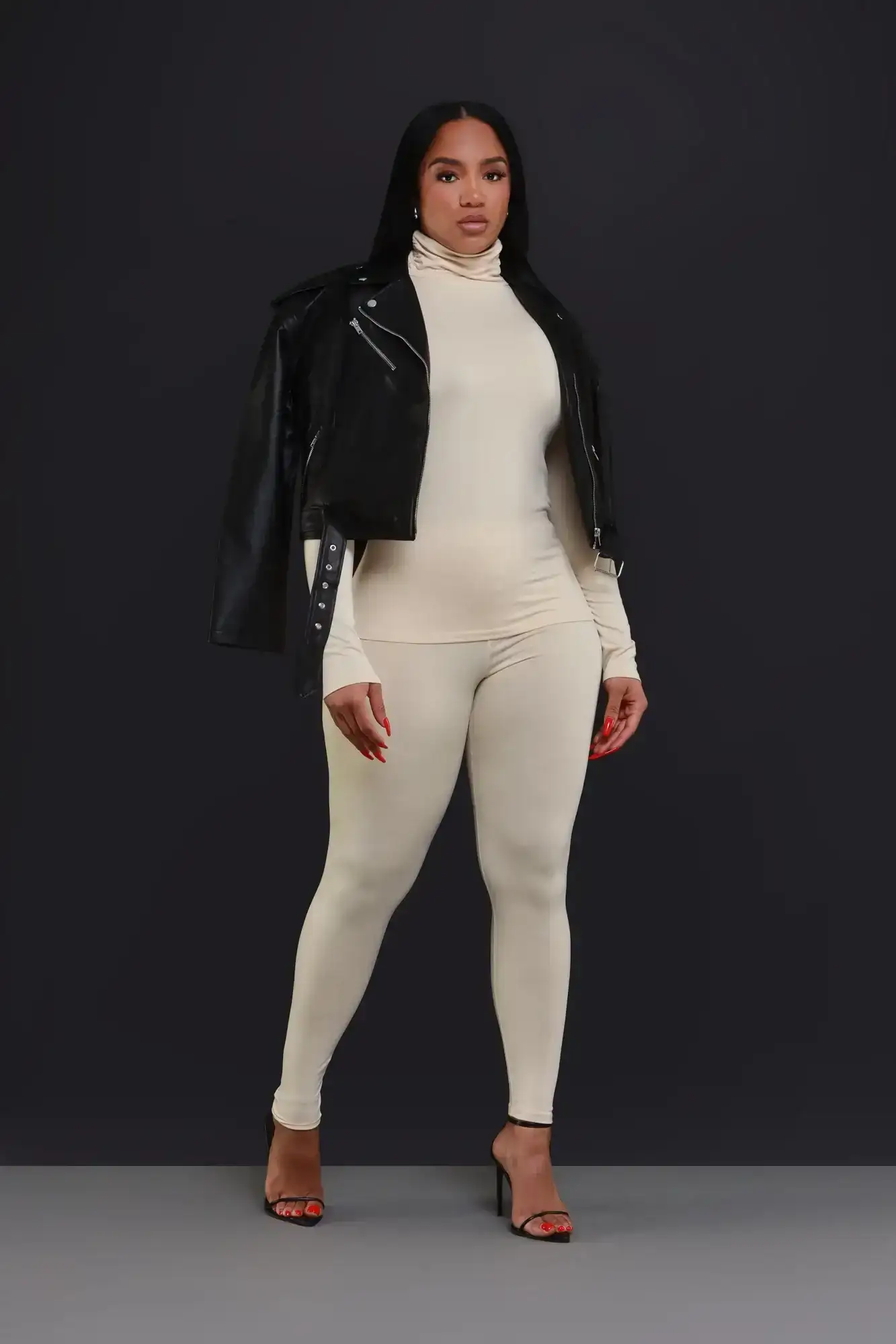 Image of Record Timing Legging Set - Sand Beige