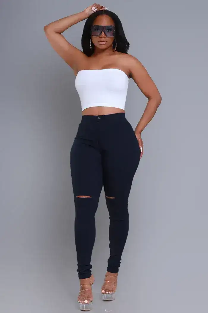 Image of BSS High Rise Skinny Jeans - Navy Blue - FREE W/ \\$100 PURCHASE