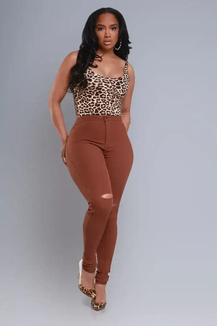 Image of BSS High Rise Skinny Jeans - Chocolate - FREE W/ \\$100 PURCHASE