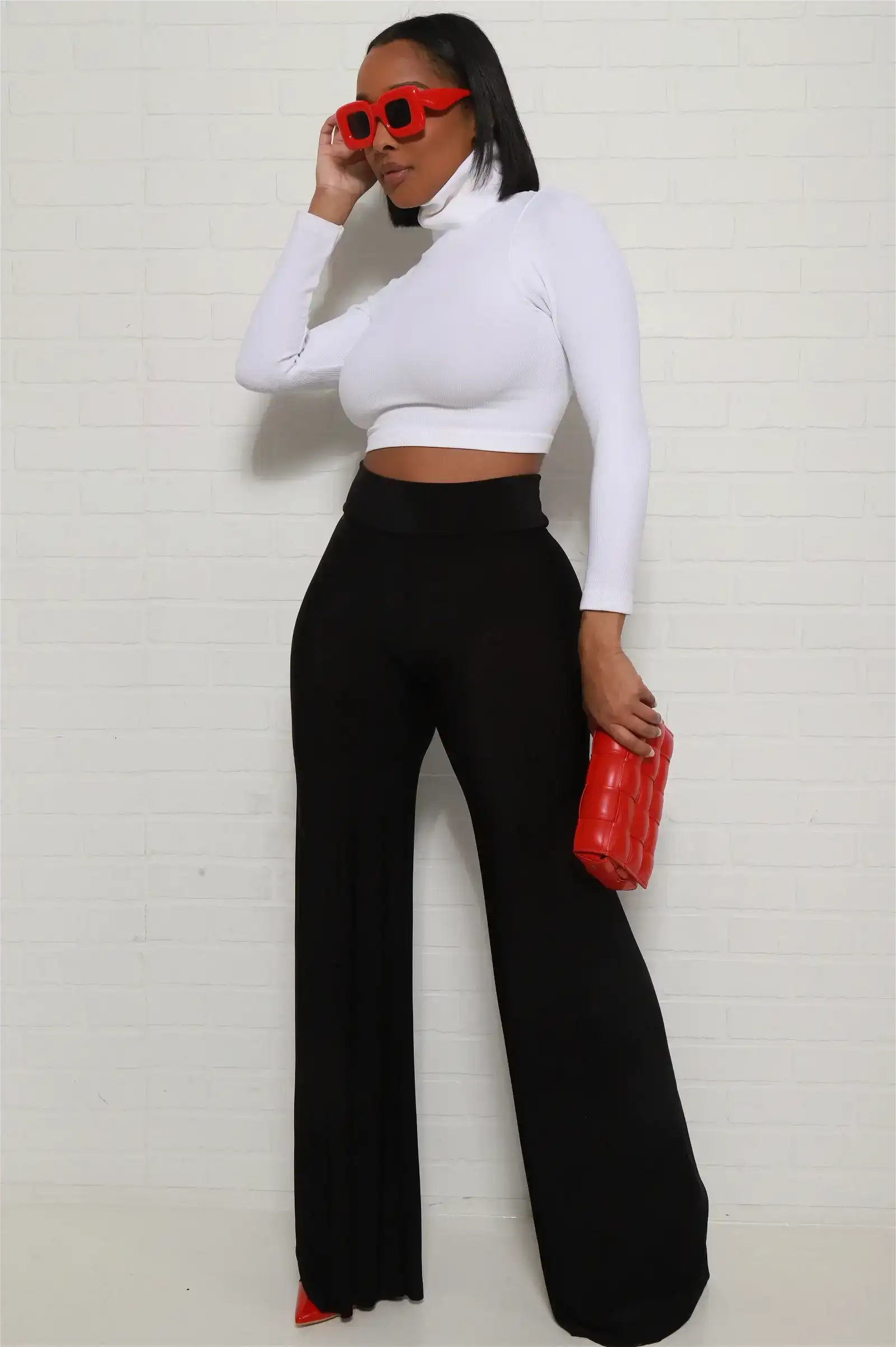 Image of Smooth Talker High Waist BBL Palazzo Pants - Black