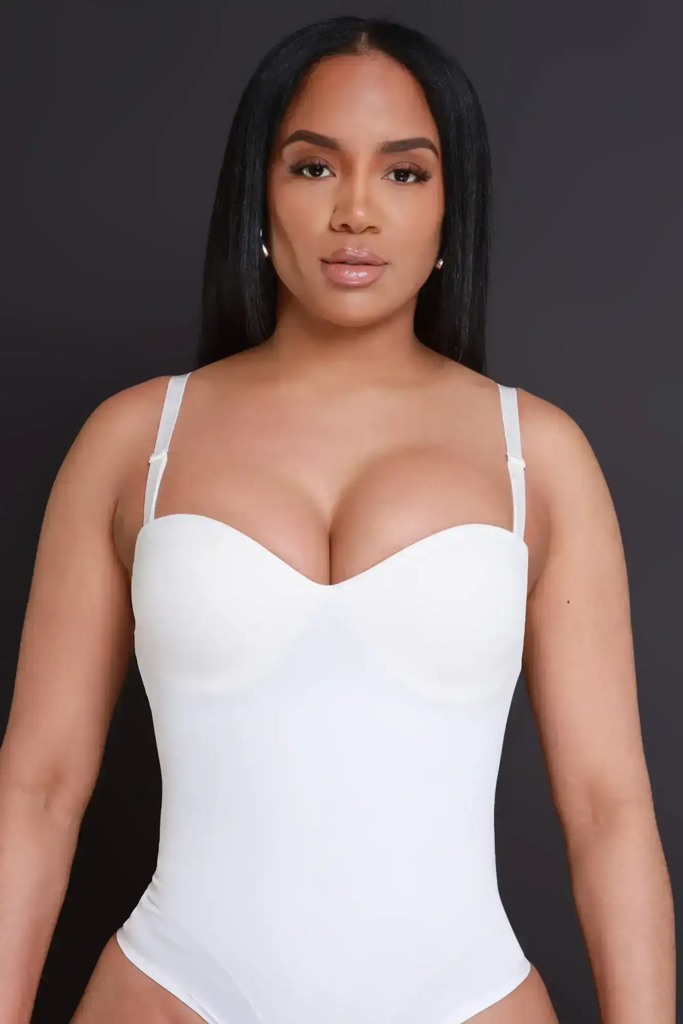 Image of Doctored Form Shapewear Thong Bodysuit - White No. 126