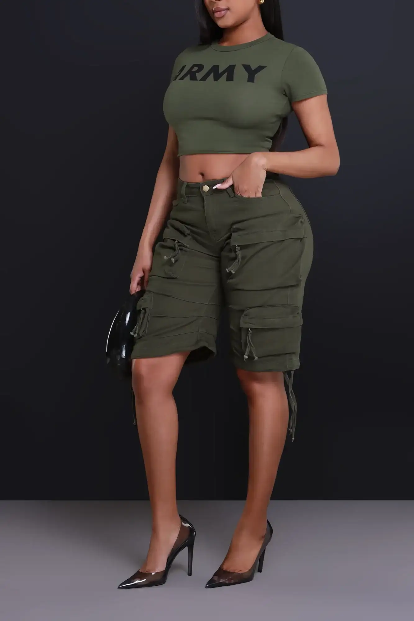 Image of Undisclosed Cargo Bermuda Shorts - Olive