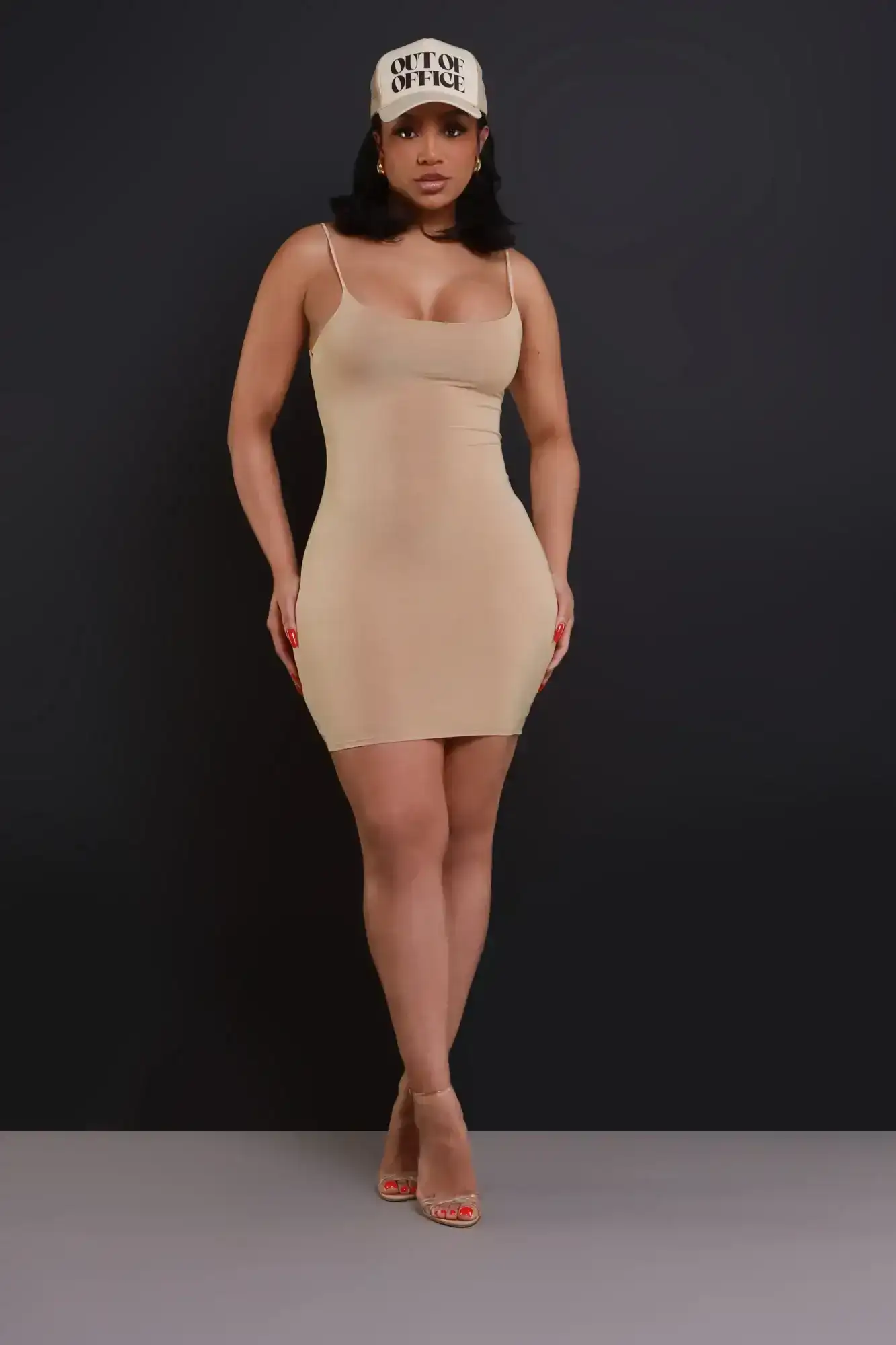 Image of Molly Strappy Mini Dress - Khaki