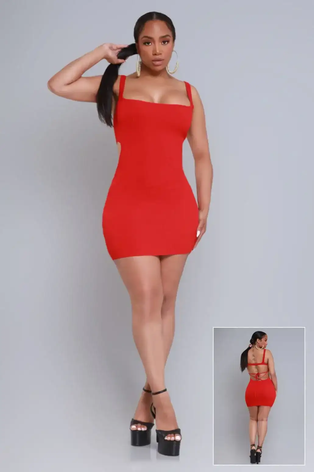 Image of Picture Perfect Strappy Mini Dress - Red