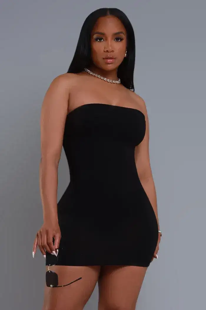 Image of Nights Like This Strapless Mini Dress - Black