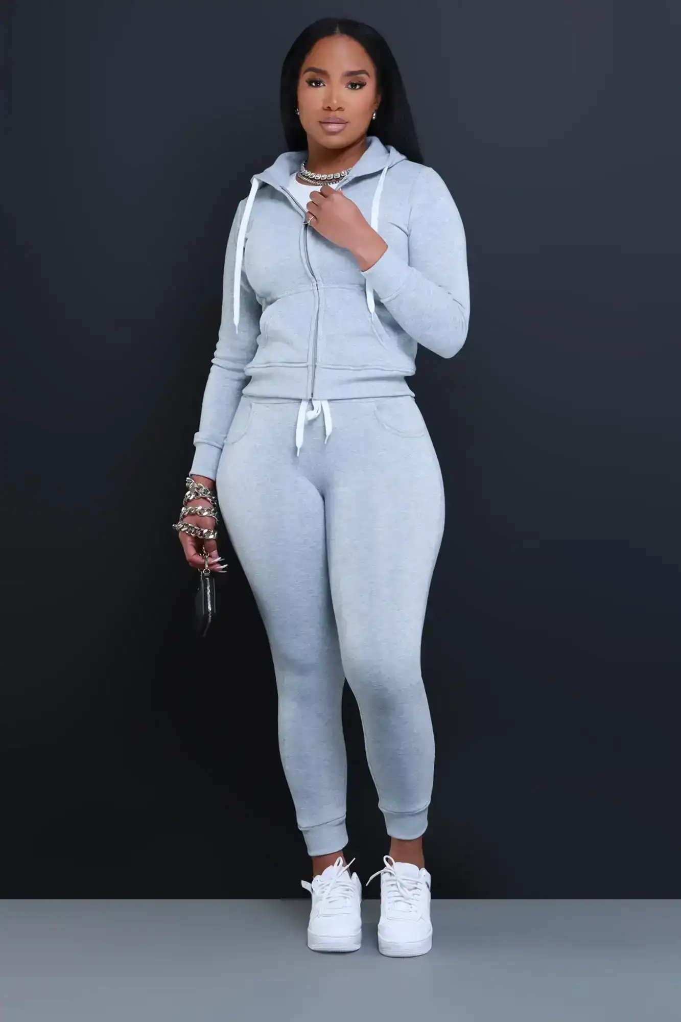 Image of Like That Jogger Set - Heather Grey