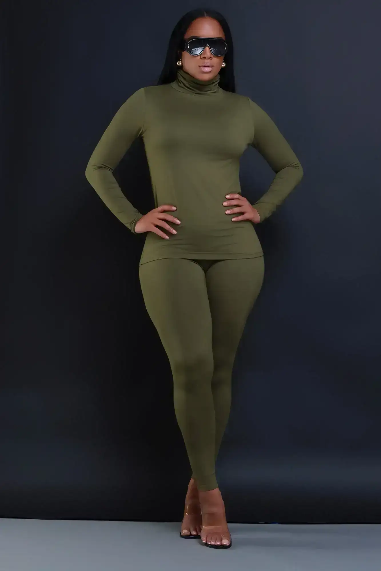 Image of Record Timing Legging Set - Army Green