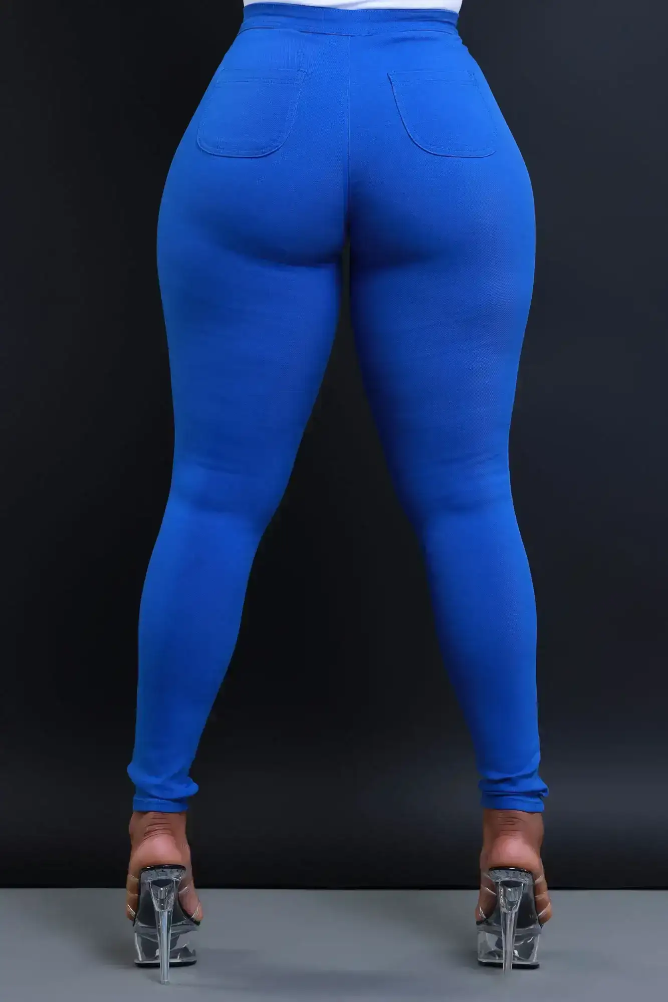 Image of Super Swank High Waist Stretchy Jeans - Royal Blue