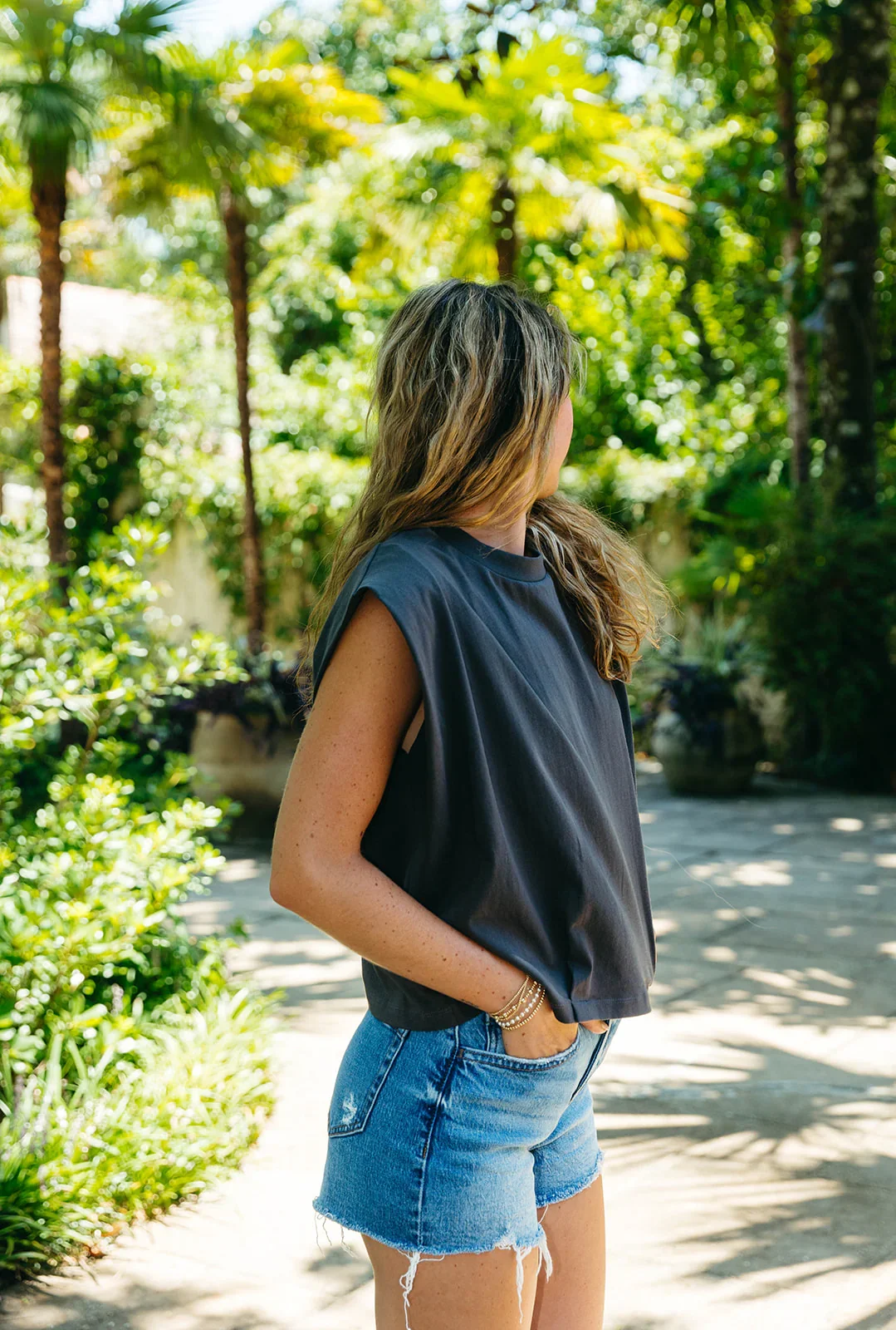 Mayli Muscle Tank - Washed Black