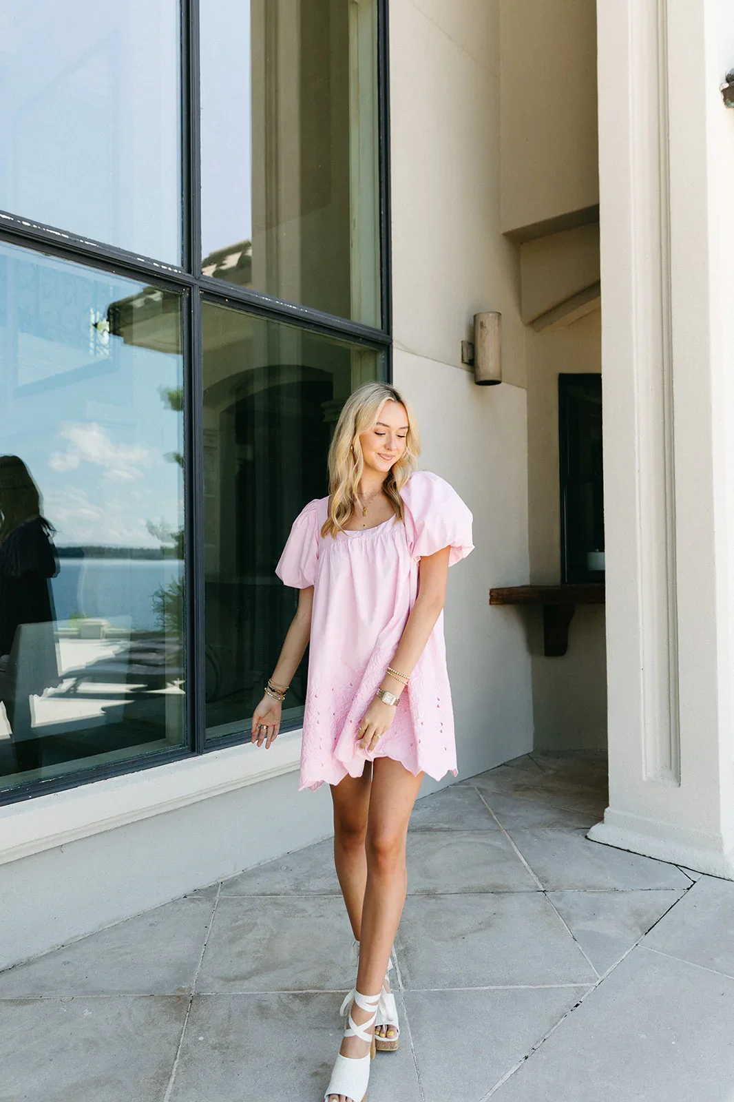 Haley Mini Dress - Baby Pink