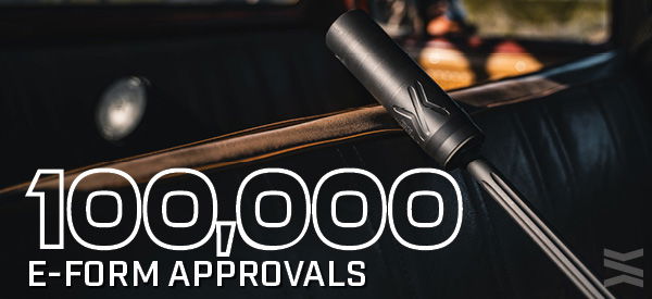 100,000 ATF eform approval graphic with Banish Suppressor