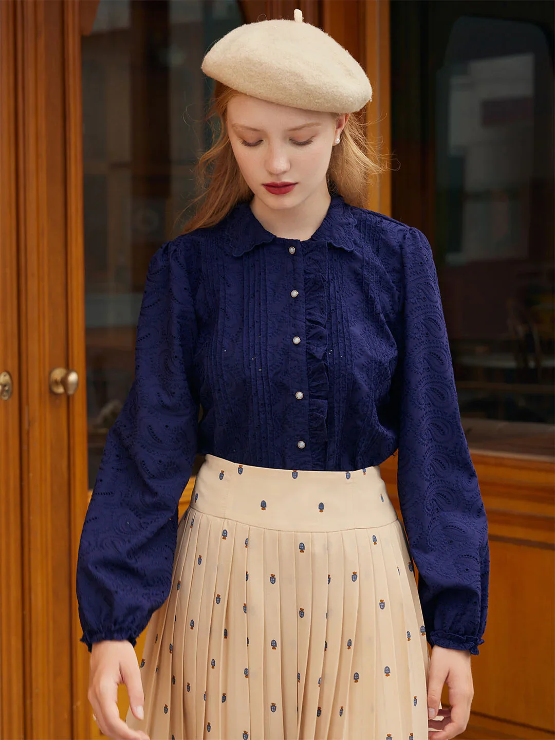 【Flash Sale】Tobey Navy Blue Blouse