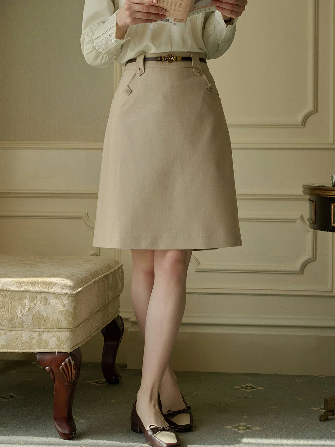 Mariana Casual Pocket A-Line Skirt