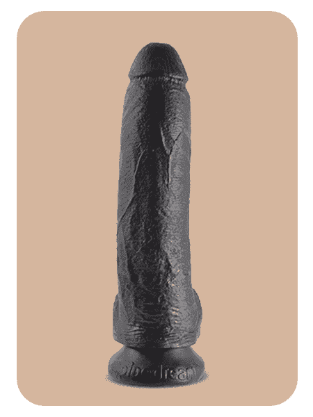 King C Ultra Realistic 12 Inch Black Suction Cup Dildo With Balls