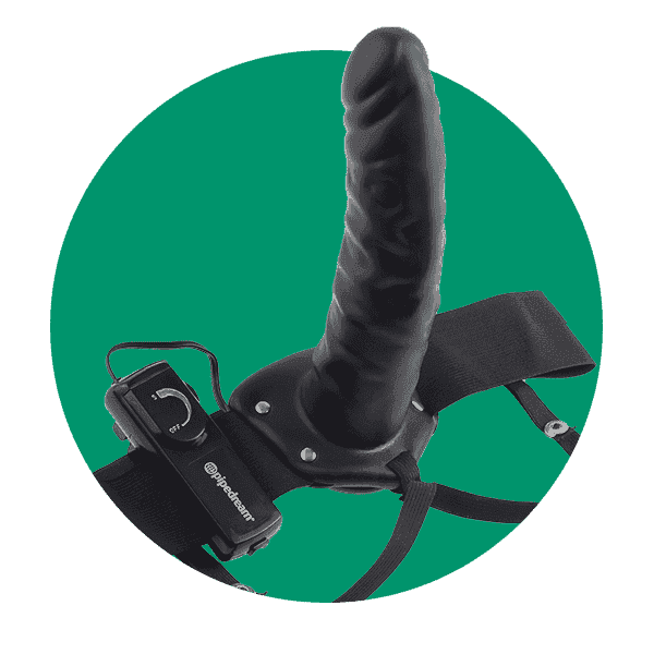 Fetish Fantasy 8" Vibrating Hollow Strap-on | comfortable elastic harness