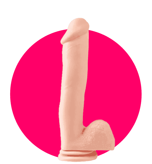 Basix 12" Dong with Suction Cup | flexible and firm dildo