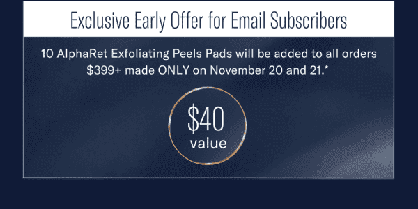 Exclusive Early Offer: 10 AlphaRet Exfoliating Peel Pads