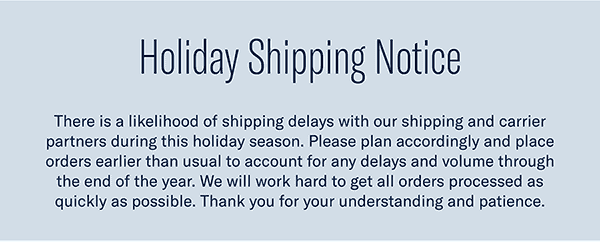 Holiday Shipping