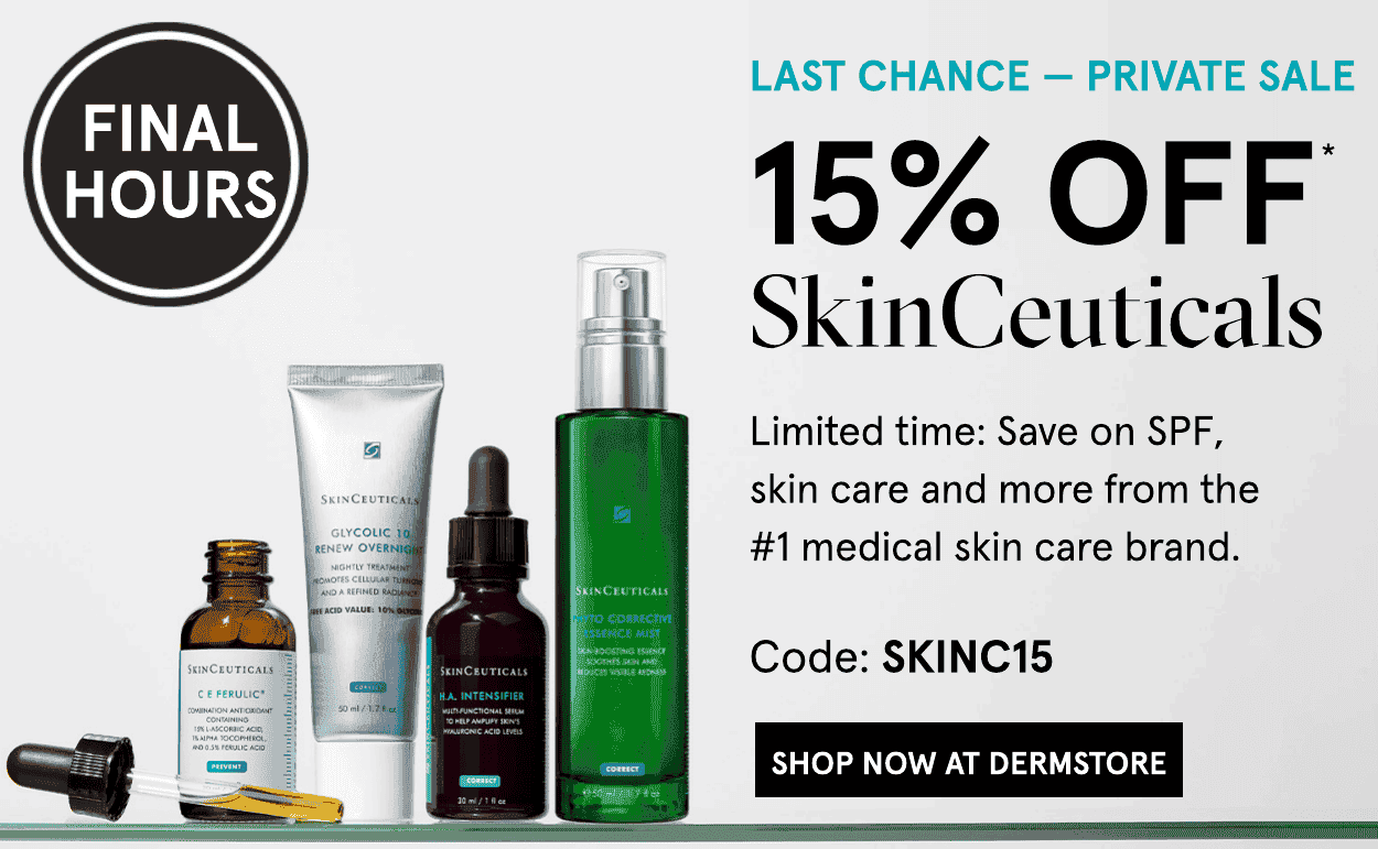 15% off SkinCeuticals Code: SKINC15