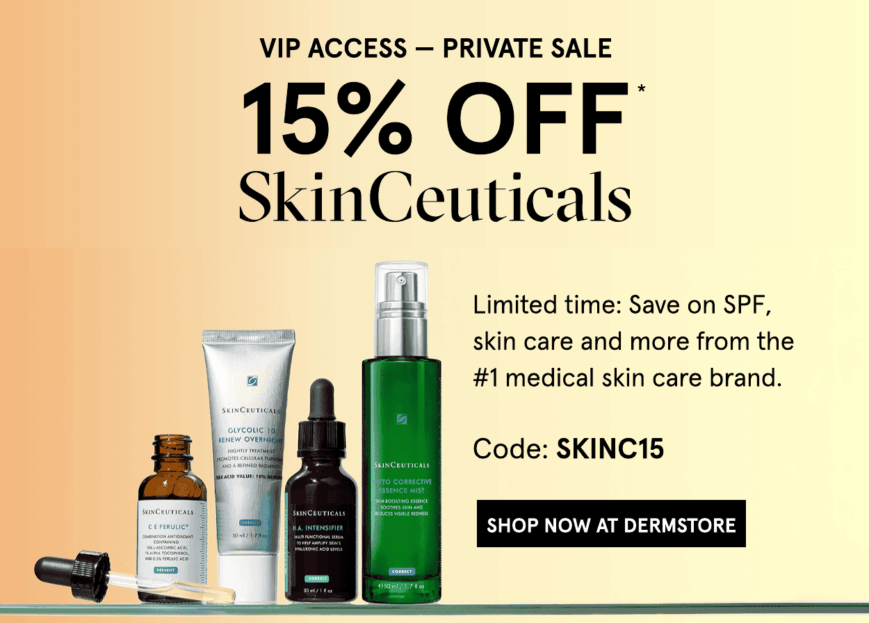 15% off SkinCeuticals Code: SKINC15