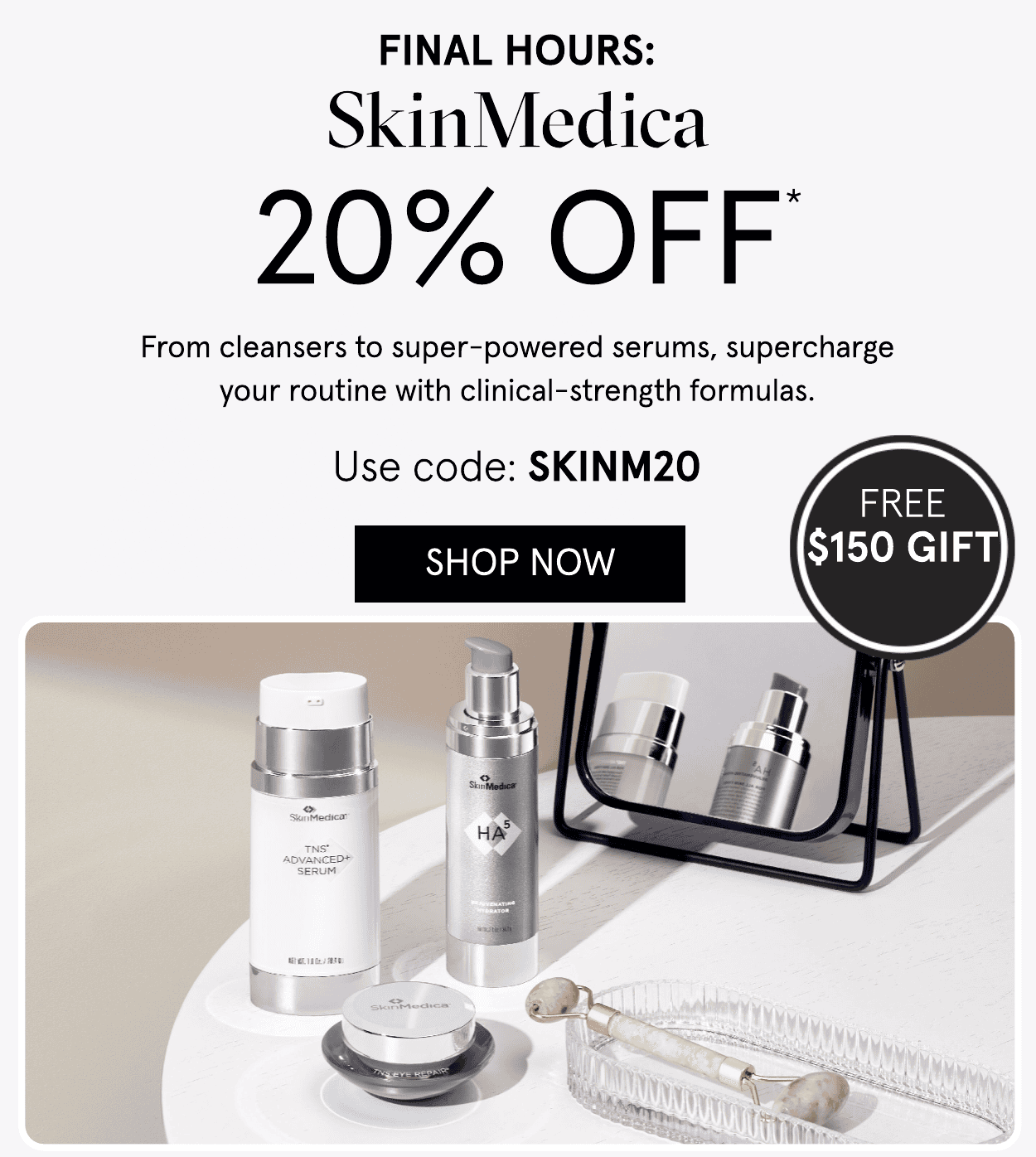 Shop 20% off SkinMedica at Dermstore with code SKINM20