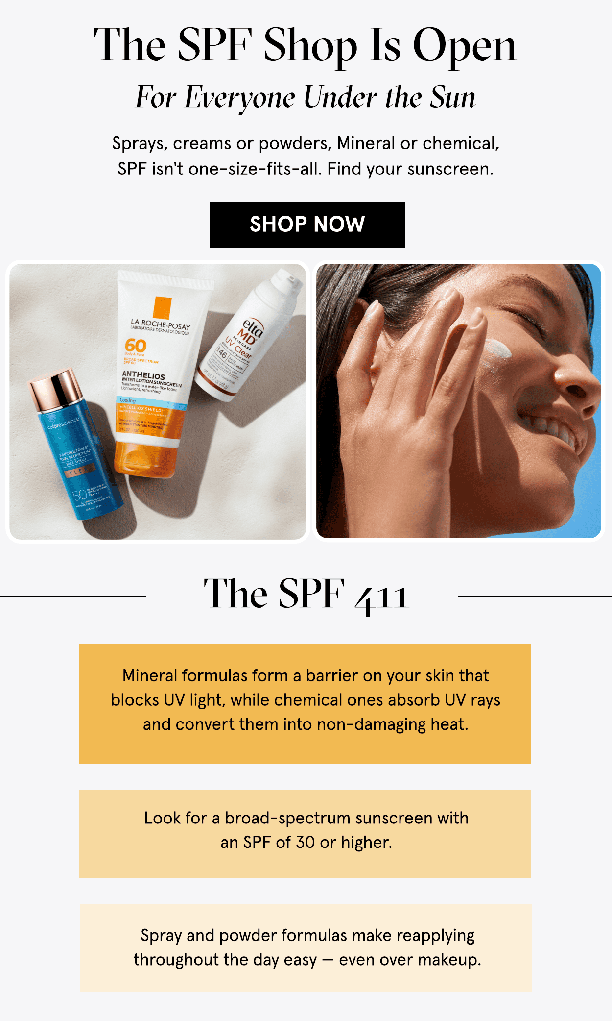 The SPF Shop Is open