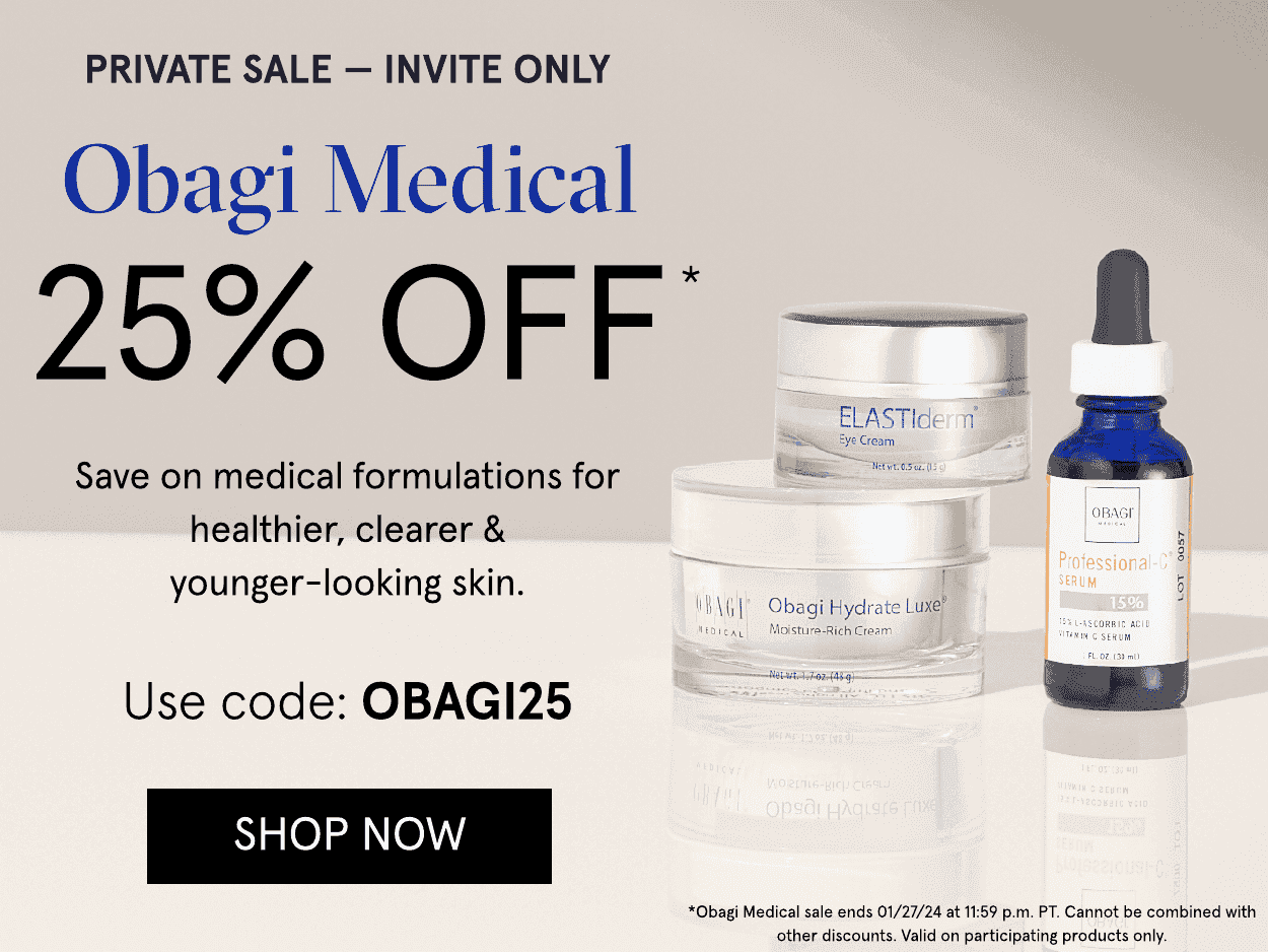 25% off Obagi Medical at Dermstore with code: OBAGI25