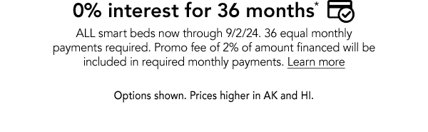 0% interest for 36 months | learn more