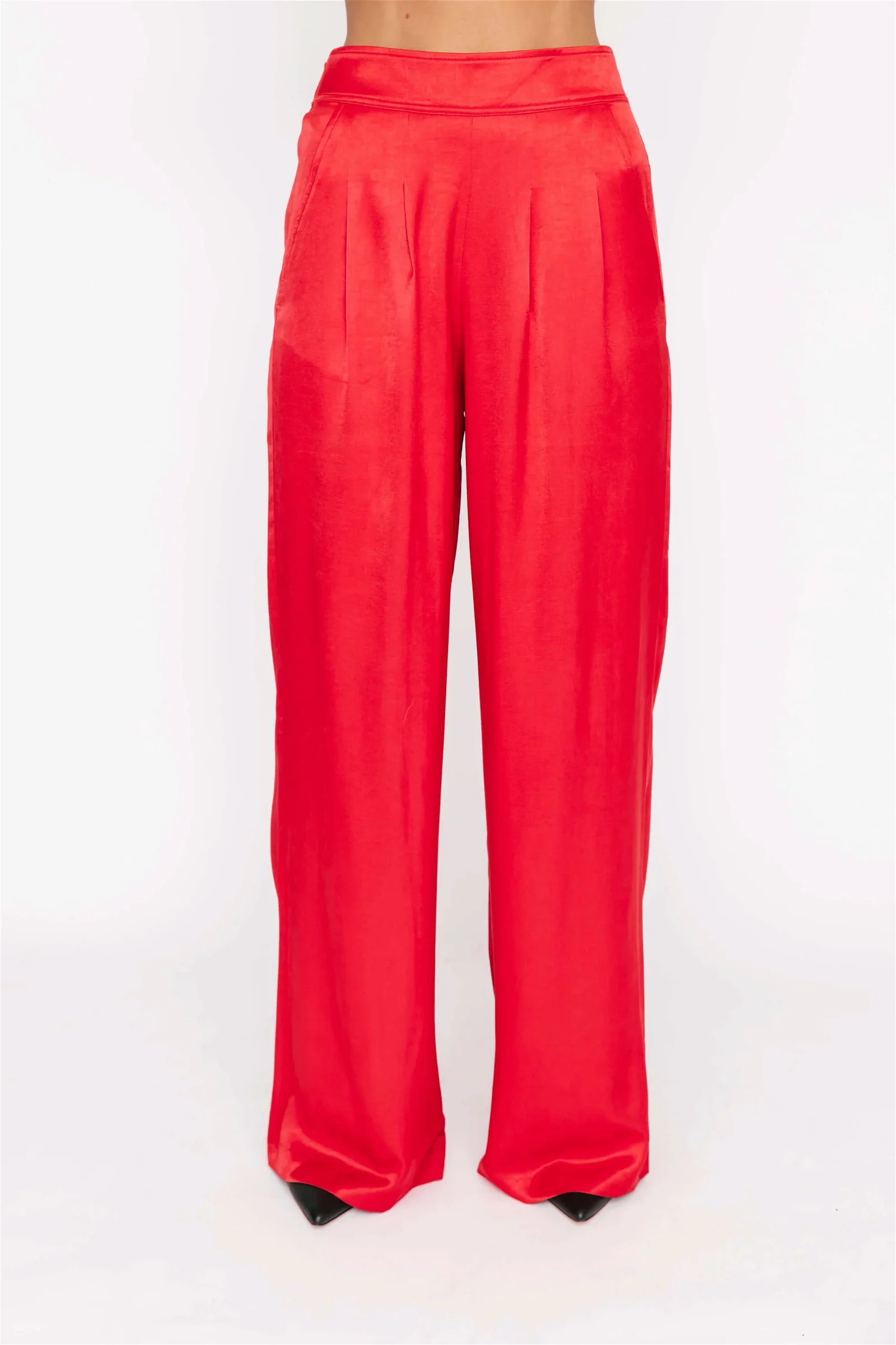 Image of Holden Wide Leg Pant in Ruby Red