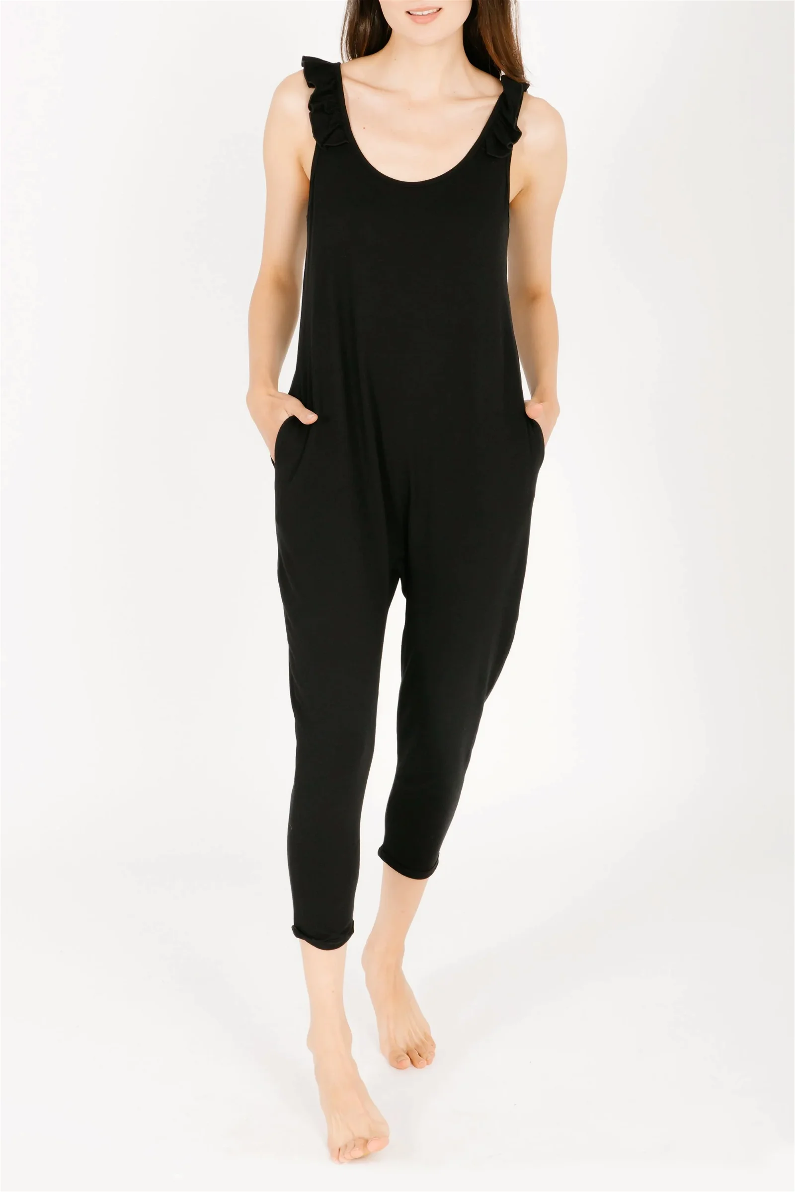 Image of Sweetheart Romper in Midnight Black