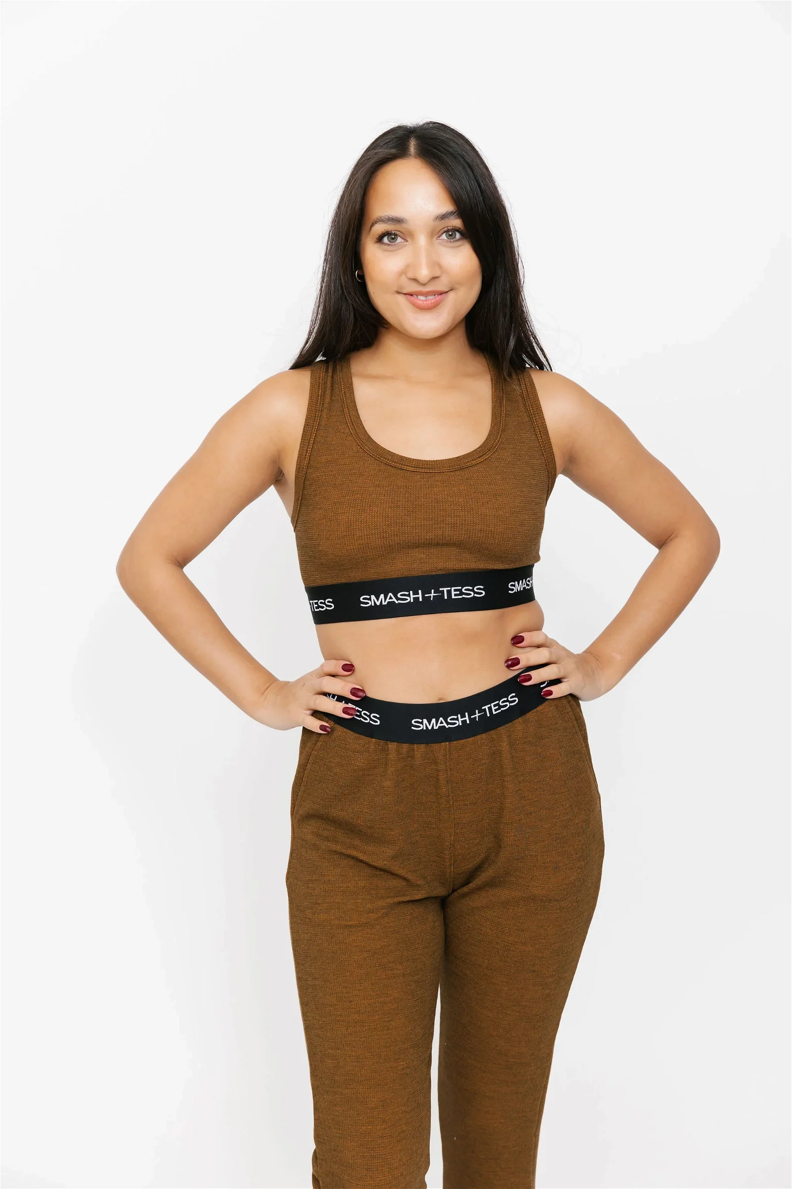 Image of Cuddle Up Waffle Bra Top in Dark Caramel Brown