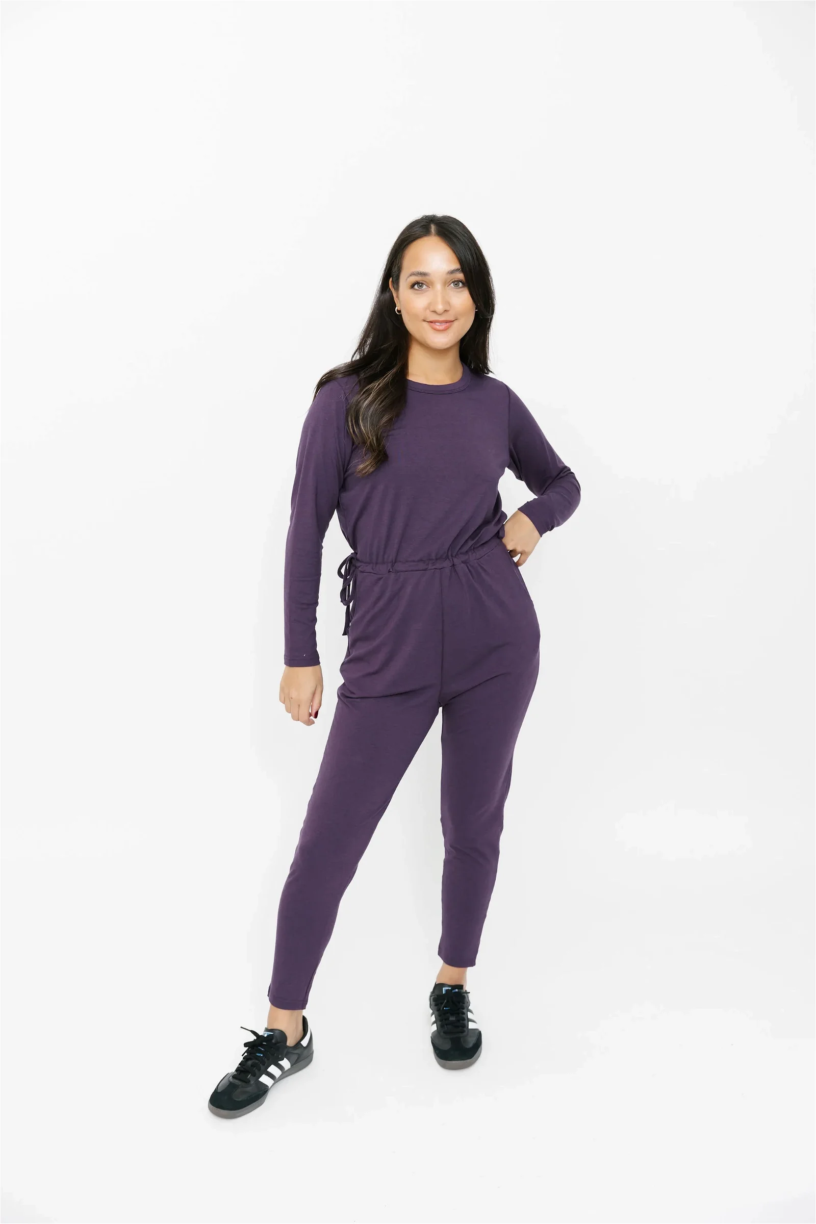 Image of Hannah Romper in Deep Plum