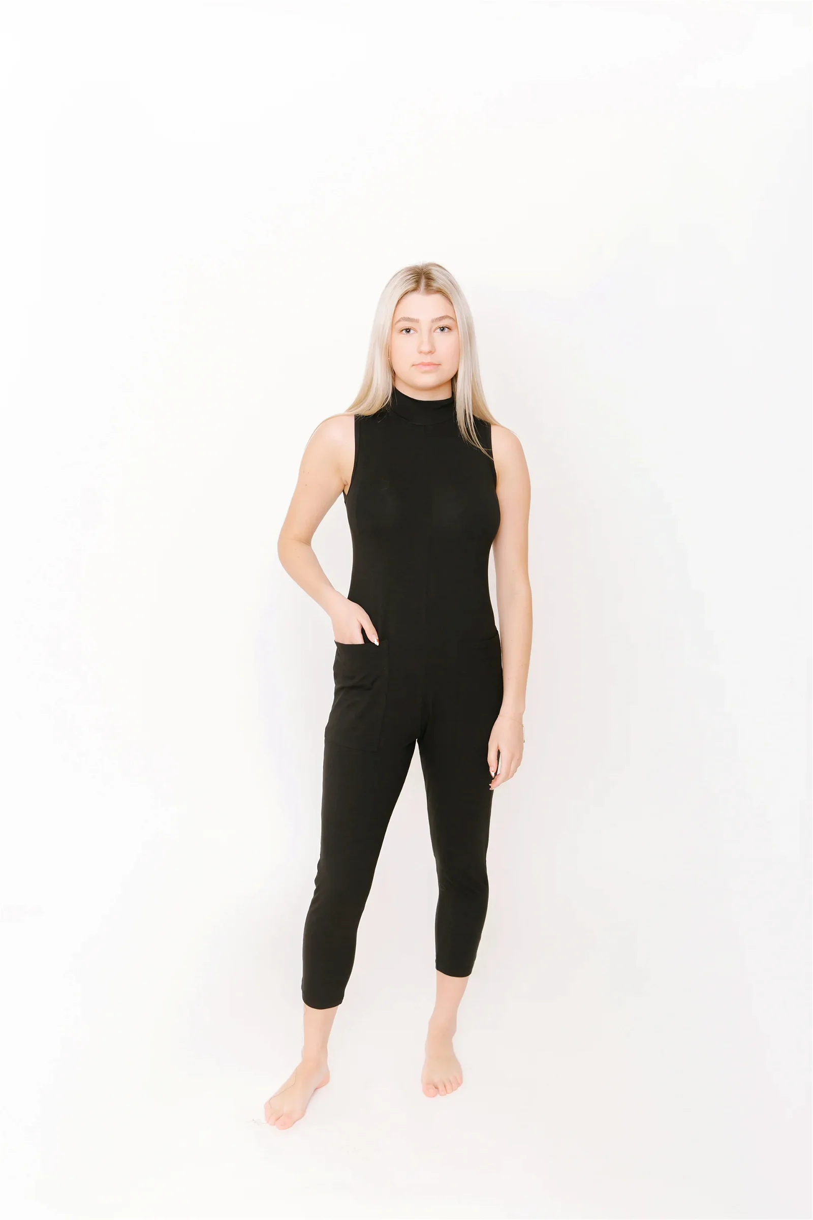 Image of Jackie Romper in Midnight Black