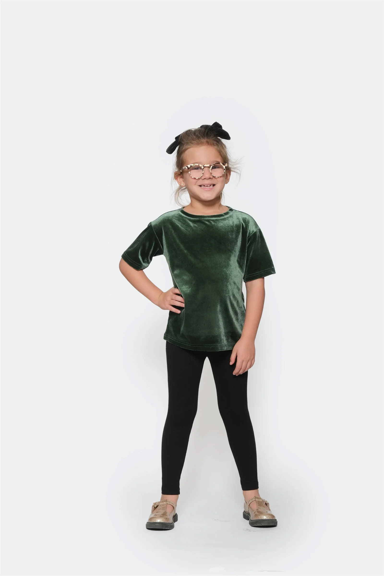 Image of Kids Very Velvet Tee in Winter Green