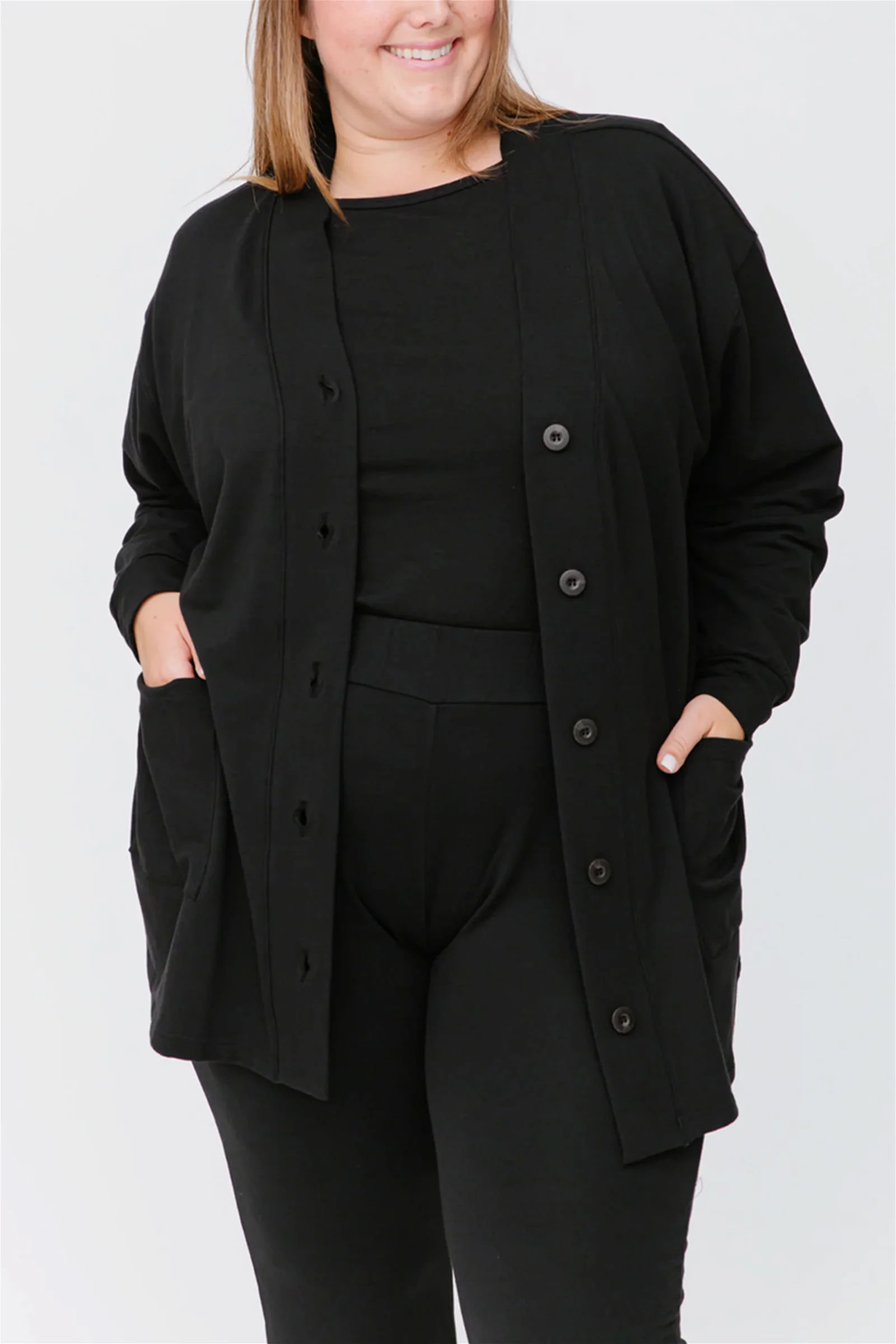 Image of Elevate Everywear Cardi in Midnight Black