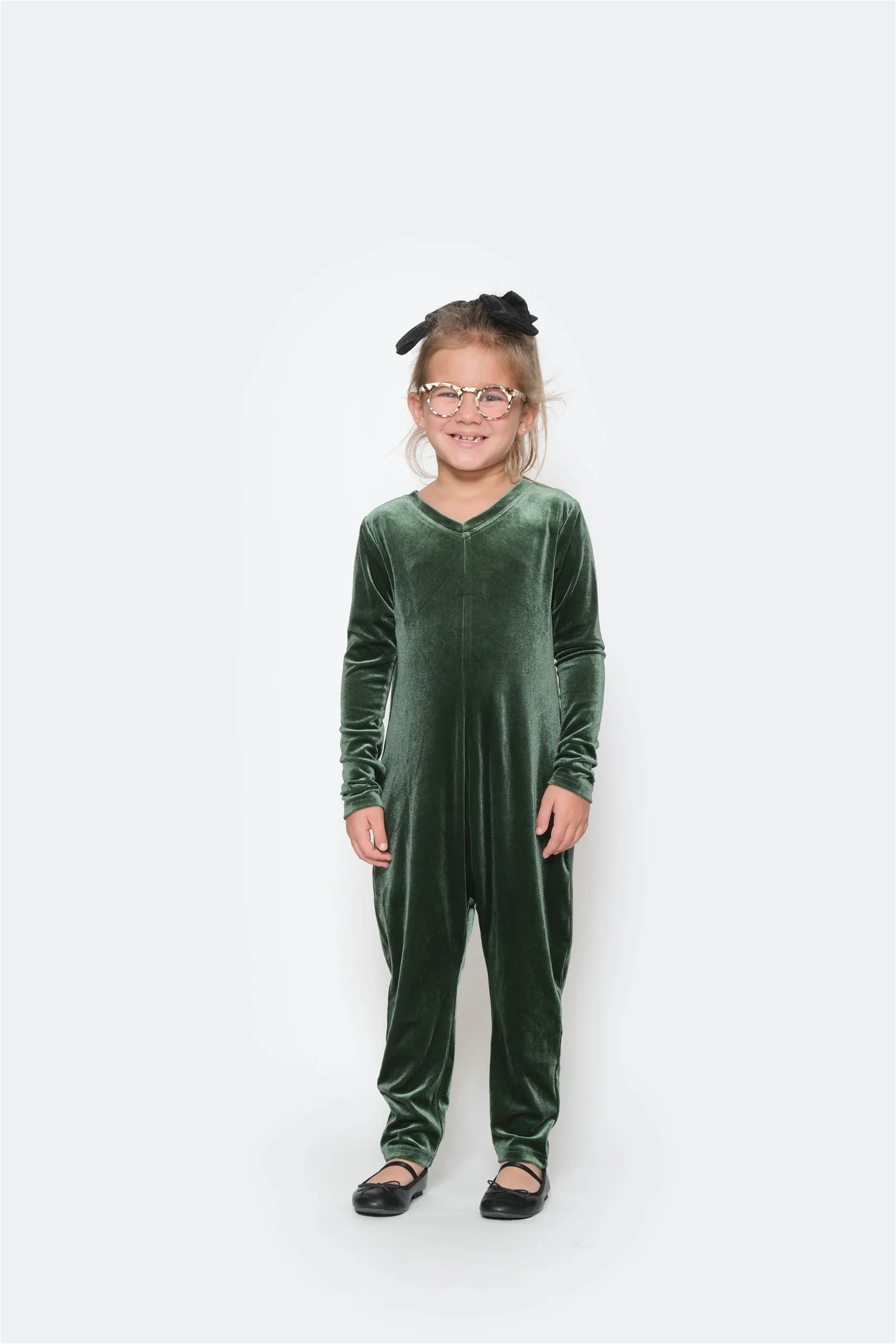 Image of Baby Very Velvet Friday Romper in Winter Green