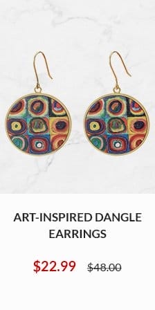 Art-Inspired Dangle Earrings NOW \\$22.99 WAS \\$48.00 - SHOP NOW