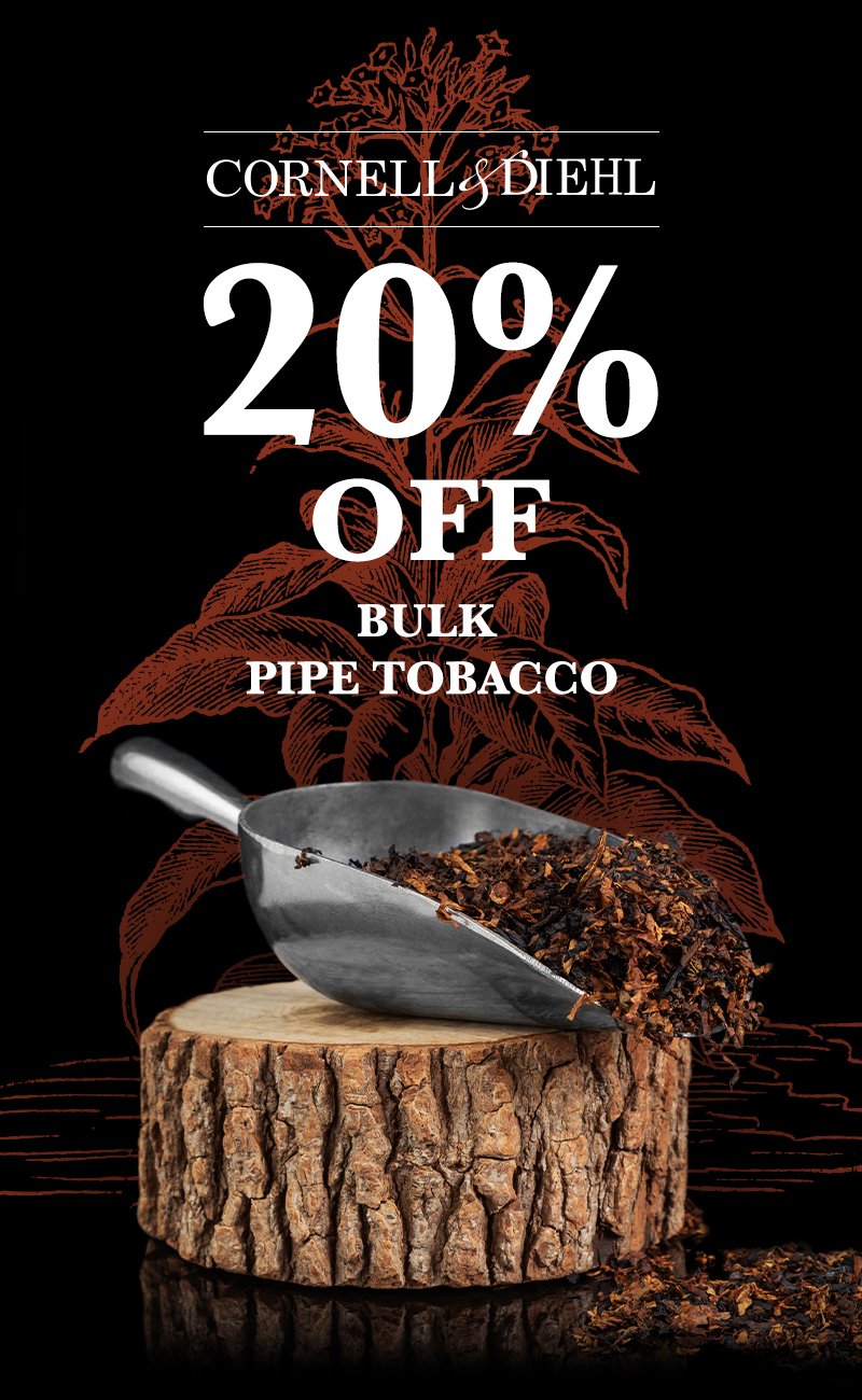 Now through February 14th at 11:59 p.m. ET, enjoy 20% off all Cornell & Diehl bulk pipe tobacco | Smokingpipes.com