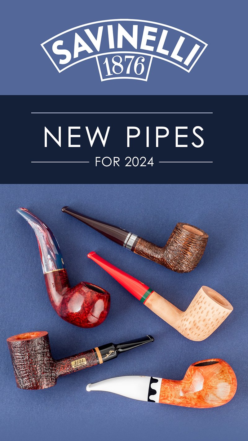 Savinelli's new releases for 2024 are available on-site now, including Vigna, Minerva, Balanzone, Fragola, and Collection 2024 | Smokingpipes.com