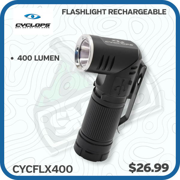 Cyclops Flashlight 400 Lumen Rechargeable