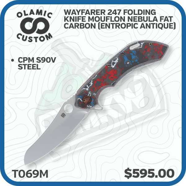 Olamic Wayfarer 247 Folding Knife T-069M Mouflon Nebula Fat Carbon (Entropic Antique)
