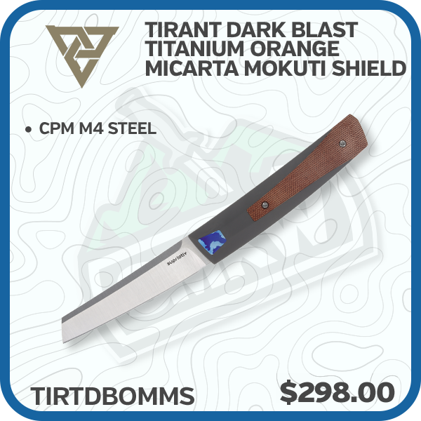 Suprlativ Tirant Dark Blast Titanium Orange Micarta Mokuti Shield